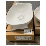 15.7" White Square Sink x2