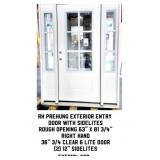 RH Prehung Exterior Entry Door With Sidelites
