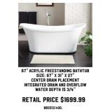 67" Acrylic Freestanding Bathtub