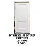36" LH Fiberglass Exterior Entry Door