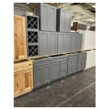 12pc. Gray Cabinet Pieces