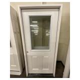 36" x 80" RH Fiberglass 1/2-View Exterior Door