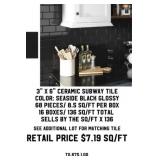 3" x 6" Ceramic Subway Tile x 136SF