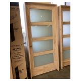 36" x 80" RH White Oak 4-Lite Interior Door