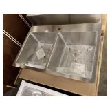 33" x 22" Stainless Double Bowl Sink