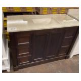 49" Brown Vanity with Single Sink Top