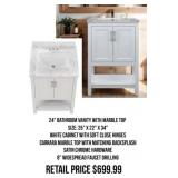 24" Bathroom Vanity With Marble Top