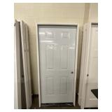 36" x 80" LH Steel 6-Panel Exterior Door