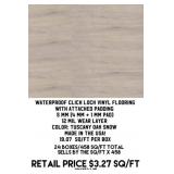 Waterproof Click Lock Vinyl Flooring w/Pad x458SF