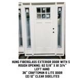 Prehung Fiberglass Exterior Door With Sidelites