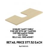 20 Kohler Vanity Shelves For Use With 48" Vanities