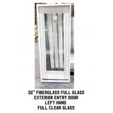 32" LH Fiberglass Full Glass Exterior Entry Door