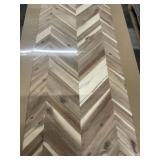 98" Unfin. Acacia Chevron Butcher Block Top