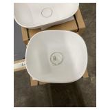 19.75" White Rectangular Sink Bowl x2