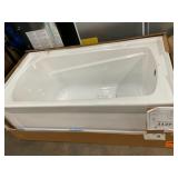 60" x 32" White RH Bathtub
