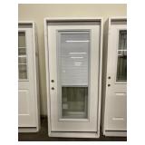 36" x 80" RH Fiberglass FV Exterior Door w/ Blinds