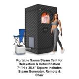 Sauna Box Tent w/Steam Generator & accessories