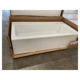 60" x 30" LH White Acrylic Apron Bathtub