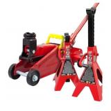 2T Trolley Jack Combo with 2 Jack Stands in Case