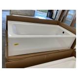 60" x 30" RH White Acrylic Apron Bathtub