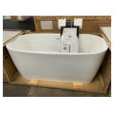 59" White Acrylic Soaking Bathtub With Faucet