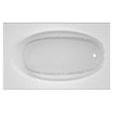 72" White RH Rectangular Whirlpool Bathtub
