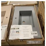 35-1/2" x 19-3/4" Grey Wall Mounted Counter Top