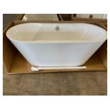 67" White Acrylic Freestanding Soaking Bathtub