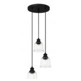 DSI Lighting 3-Bulb Pendant Light in Black