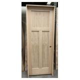 24" x 80" RH Red Oak 3-Panel Interior Door