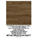 Waterproof Click Lock Vinyl Flooring w/Pad x473SF