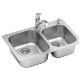 33" x 22" Stainless Sink Kit w/ Faucet
