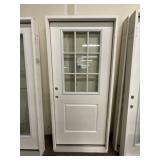 36" x 80" RH Fiberglass 1/2-View Exterior Door