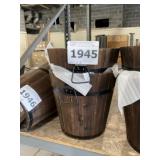 12' Dark Flame Wood Bucket x2