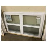 4' 3' x 2' 7' White Twin Single Hung Vinyl Window