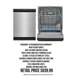 Frigidaire 24' Dishwasher With Warranty