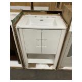 24' White Vanity w/ Sink Top