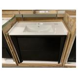 36' Black Vanity Base w/ Sink Top