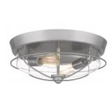 Allen+Roth 3-Bulb Flushmount Light in Nickel