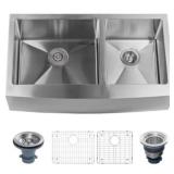 36' x 21' Double Bowl Farmhouse Kitchen Sink