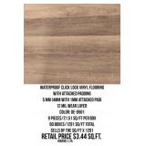 Waterproof Click Lock Vinyl Flooring w/Pad x1291SF