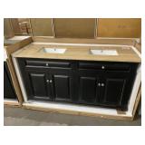 62.5' Black Vanity w/ Dbl. Sink Top