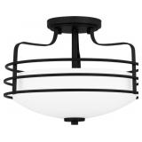 Ashley 2-Bulb Semi-Flush Mount in Black x 2