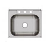 25' Stainless Steel Single Bowl Drop In Sink x 2