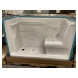 30' x 60' LH White Acrylic Walk In Shower