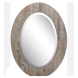24' x 32' Oval Wood Grain Frame Mirror x2