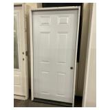 36' x 77-1/4' LH Steel 6-Panel Exterior Door
