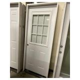 32' x 80' LH Steel 9-Lite Ext. Door w/ Blinds