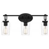 Ashley 3-Bulb Vanity Light in Black