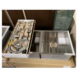 36' All-in-One Apron Mount Dbl. Bowl Sink Set